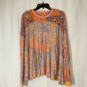 Free People reversible paisley print flowy shirt